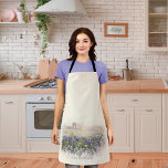 Bluebonnet Field Sketched Watercolor Apron<br><div class="desc">Bluebonnets have taken over this field deep in the heart of Texas. Painted art on a cream background of the field with an old barn in the background. Lovely purple wildflowers perfectly pair with any Texas decor. Change the text on the front to your name or other text. Matching products...</div>