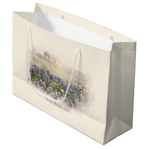 Bluebonnet Field Sketched Watercolor Large Gift Bag