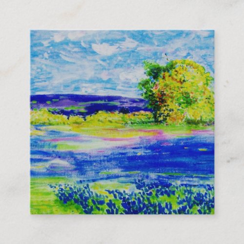 Bluebonnet Flower Fields Square Business Card