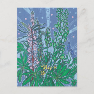Bluebonnet Flowers Blossom Floral Pastel Painting Postcard