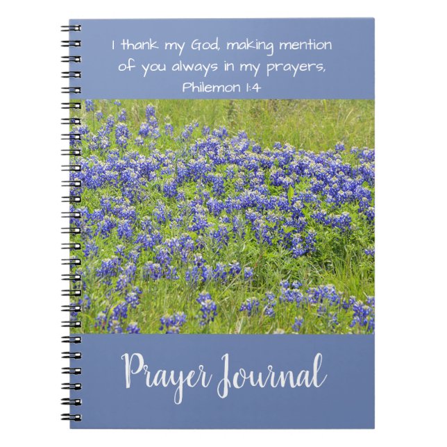 Bluebonnet Flowers Christian Prayer Journal (Front)