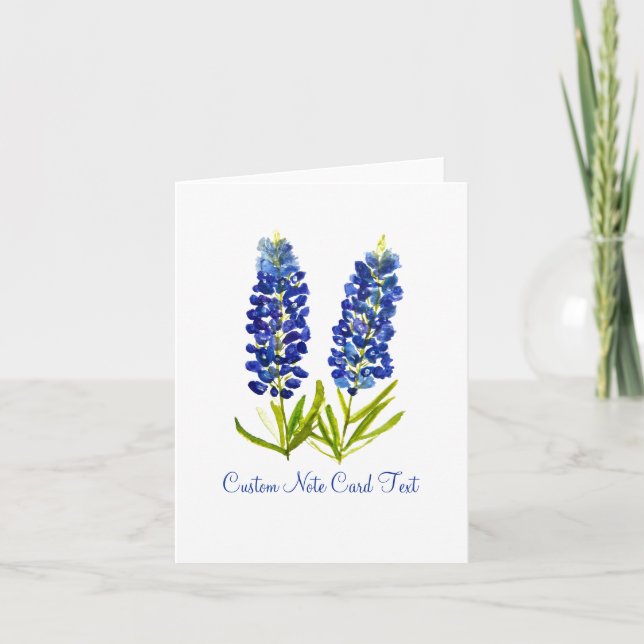 Bluebonnet Flowers Texas Elegant Art  Note Card (Front)