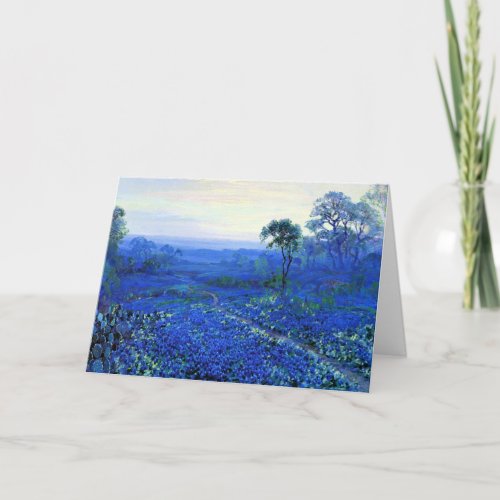 Bluebonnet Landscape with Cacti  Mountain Laurel Card