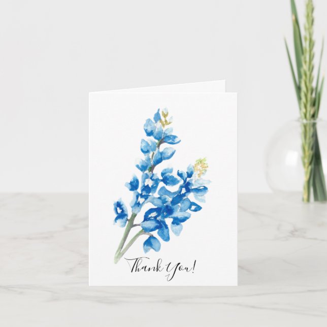 Bluebonnet Letterpress Thank You Card (Front)