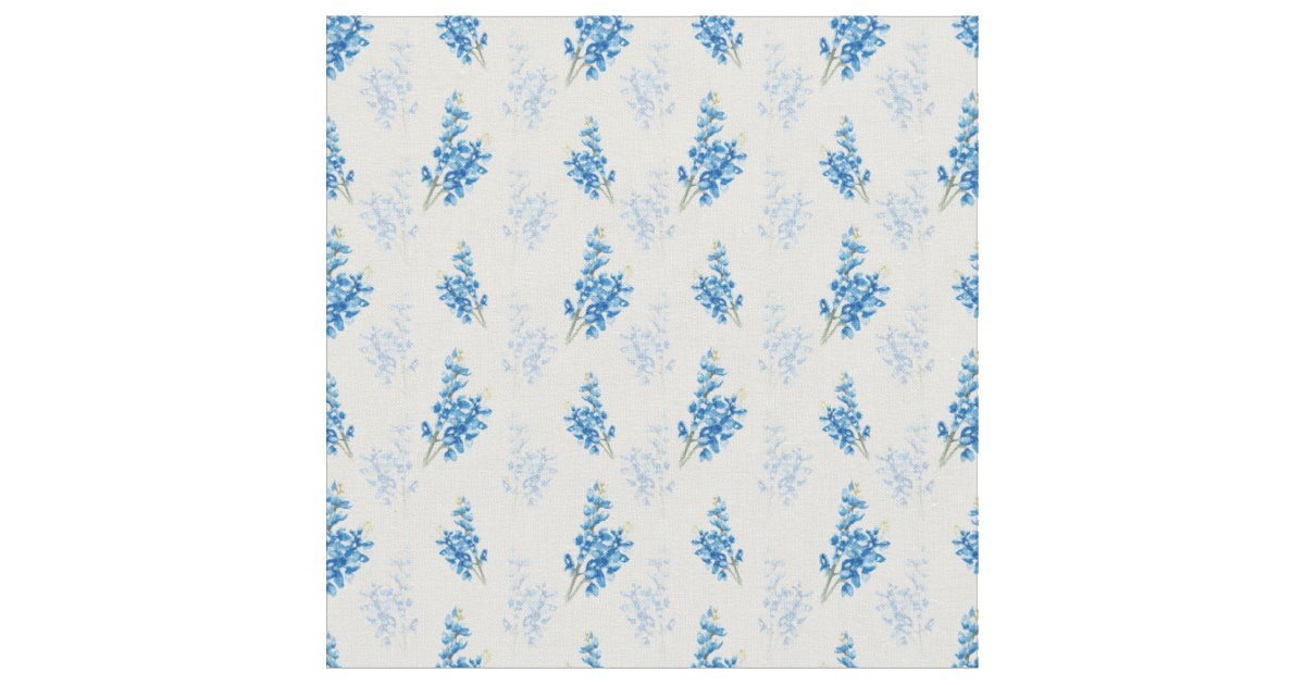 Bluebonnet Pattern Fabric | Zazzle