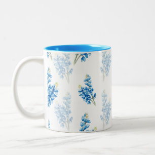 Bluebonnet Pattern Two-Tone Coffee Mug