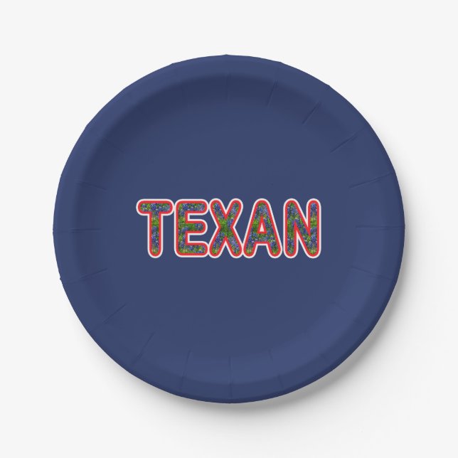 Bluebonnet Texan Paper Plates (Front)