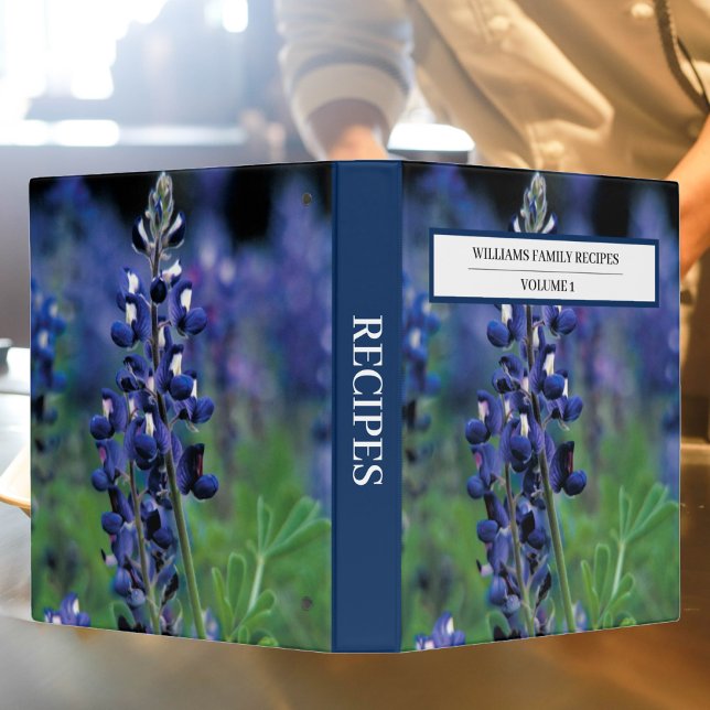 Bluebonnet Texas State Flower Blue Wildflower  3 Ring Binder (Creator Uploaded)