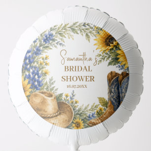 Bluebonnet Texas Sunflower Boho Bridal Shower Balloon