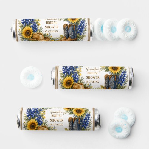 Bluebonnet Texas Sunflower Boho Bridal Shower Breath Savers® Mints