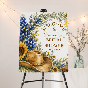Bluebonnet Texas Sunflower Boho Bridal Shower Foam Board