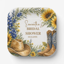 Bluebonnet Texas Sunflower Boho Bridal Shower