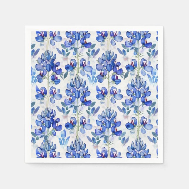 Bluebonnet Texas Wild Flower Pattern Napkins (Front)