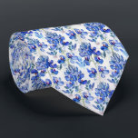 Bluebonnet Texas Wild Flower Pattern Neck Tie<br><div class="desc">Seamless white and blue pattern of botanical wild Texas bluebonnet flowers.</div>