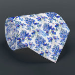 Bluebonnet Texas Wild Flower Pattern Neck Tie<br><div class="desc">Seamless white and blue pattern of botanical wild Texas bluebonnet flowers.</div>