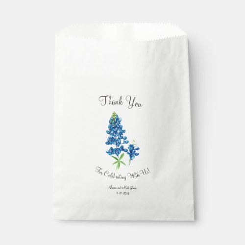 Bluebonnet Thank You Favor Bag