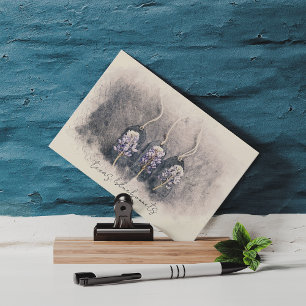 Bluebonnet Trio Sketched Watercolor Postcard