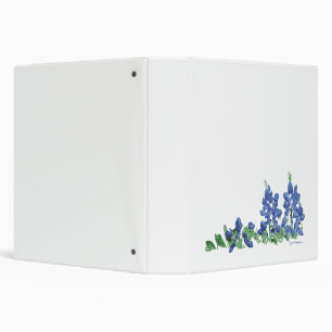 Bluebonnet Wild Flowers, Texas Flowers 3 Ring Binder