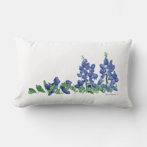Bluebonnet Wild Flowers Texas Flowers Lumbar Pillow