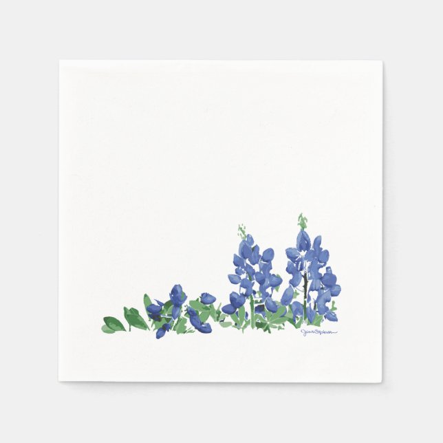 Bluebonnet Wild Flowers, Texas Flowers Napkins (Front)