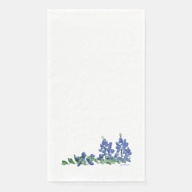 Bluebonnet Wild Flowers, Texas Flowers Paper Guest Towels (Front)