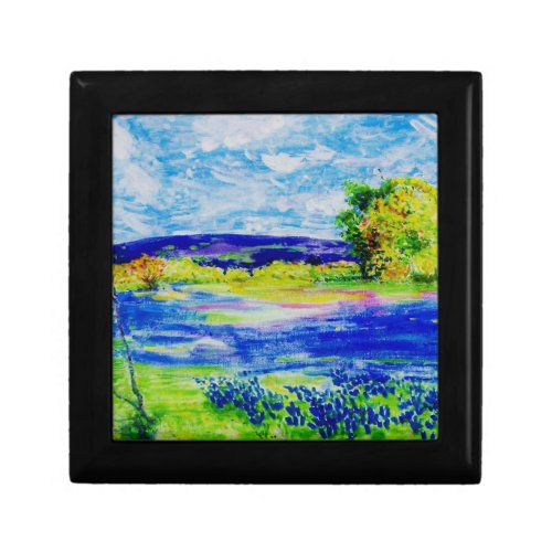 bluebonnet wildflowers art keepsake box