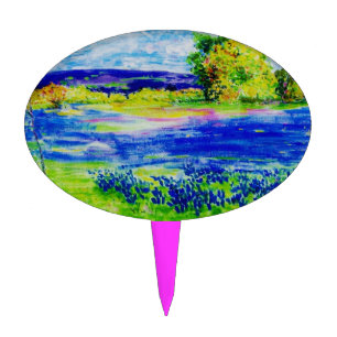 Bluebonnet Wildflowers Cake Topper