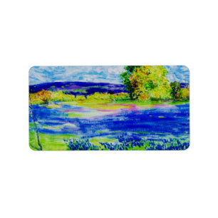 Bluebonnet Wildflowers Label