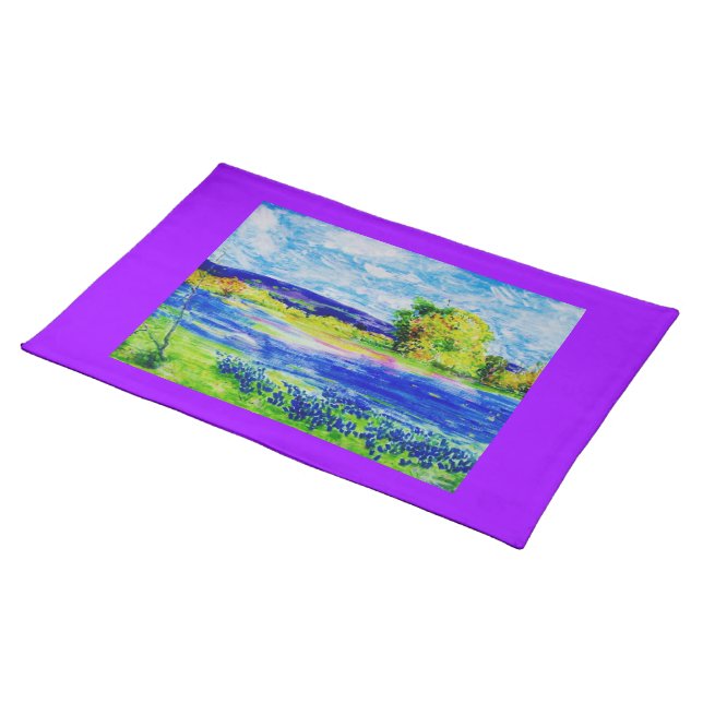 bluebonnet wildflowers placemat (On Table)