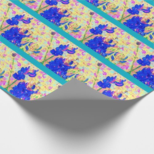 bluebonnet wildflowers upclose wrapping paper