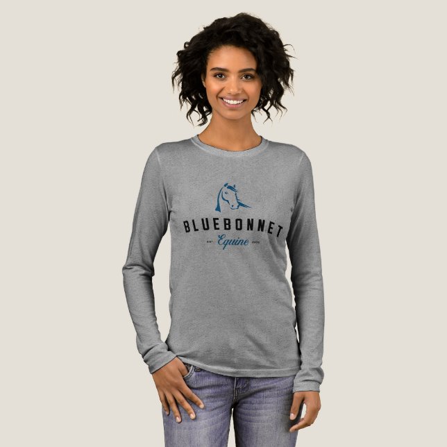 Bluebonnet Womens Long Sleeve T-shirt Tri-Blend Shirt (Full Front)