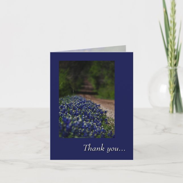 Bluebonnets and Country Road thank you card (Front)