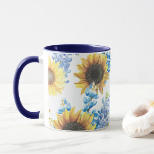 Bluebonnets and Sunflowers Mug