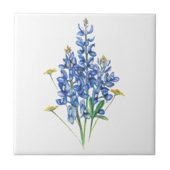 Bluebonnets And Wildflowers Ceramic Tile by Eclectic_Ramblings at Zazzle
