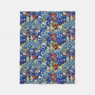 Bluebonnets and Wildflowers Fleece Blanket