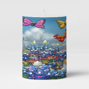 Bluebonnets and Wildflowers Pillar Candle