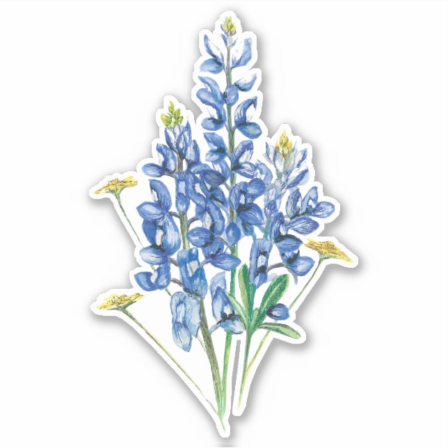 Bluebonnets and Wildflowers Sticker (Front)