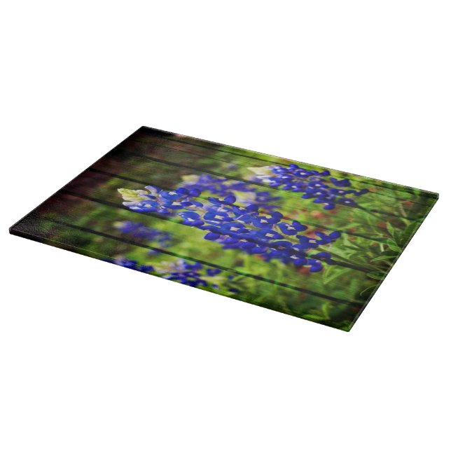 Bluebonnets and Wood Cutting Board (Corner)