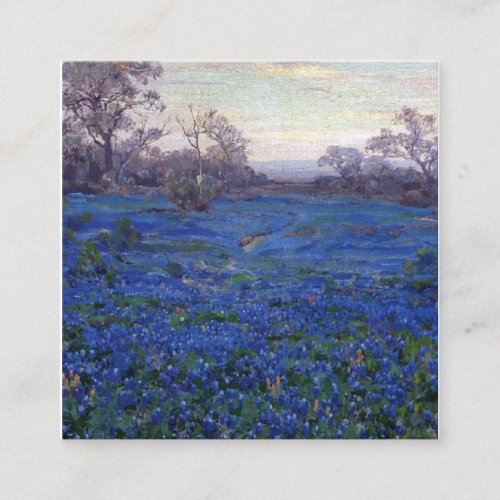 Bluebonnets At Twilight Near San Antonio Square Business Card