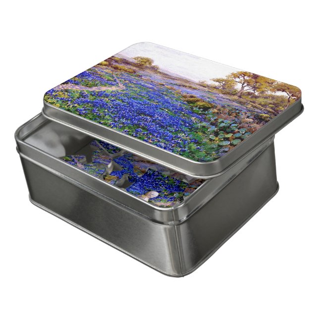 Bluebonnets at Twilight, North of San Antonio Jigsaw Puzzle (Lid Open)