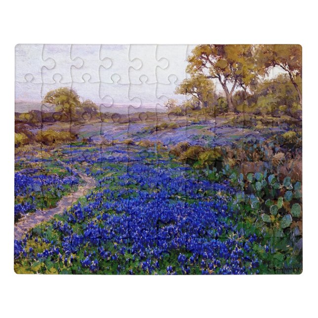 Bluebonnets at Twilight, North of San Antonio Jigsaw Puzzle (Puzzle Horizontal)