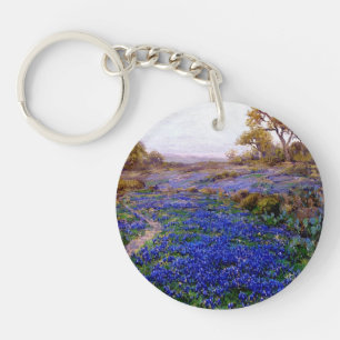 Bluebonnets at Twilight, North of San Antonio Keychain