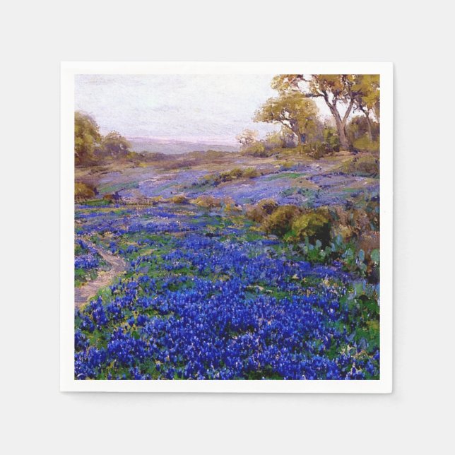 Bluebonnets at Twilight, North of San Antonio Paper Napkins (Front)