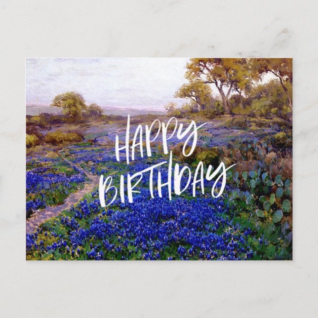 Bluebonnets at Twilight, North of San Antonio Postcard (Front)