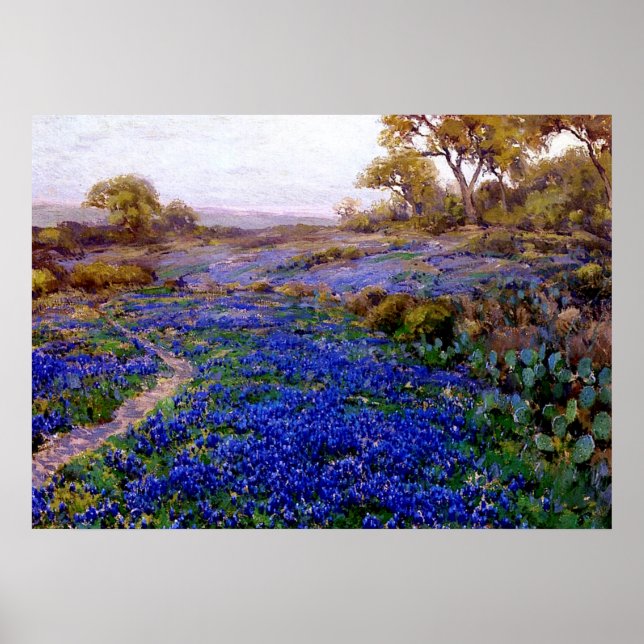 Bluebonnets at Twilight, North of San Antonio Poster (Front)