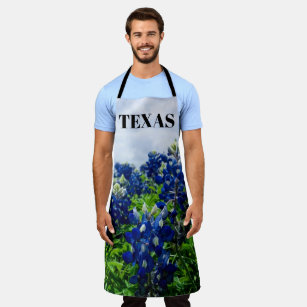 Bluebonnets Blue Floral Texas Texan Elegant Apron