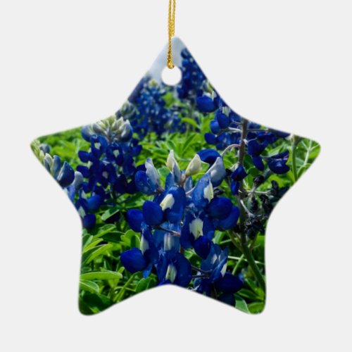 Bluebonnets Blue Floral Texas Texan Elegant Ceramic Ornament