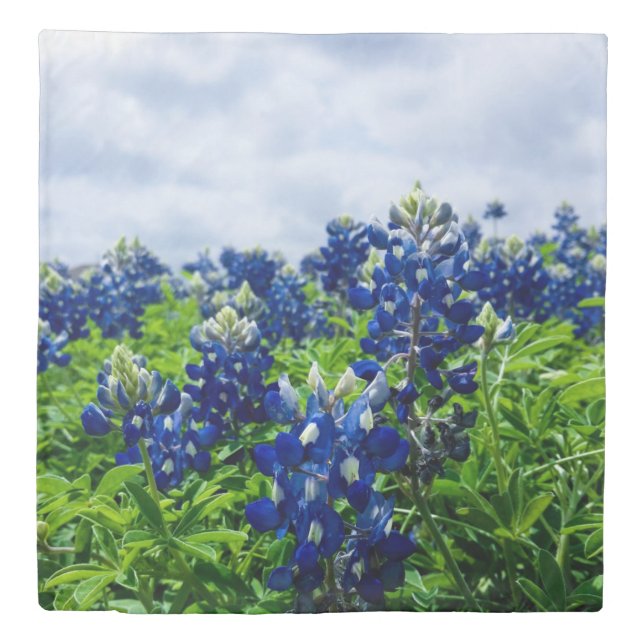 Bluebonnets Blue Floral Texas Texan Elegant Duvet Cover (Front)