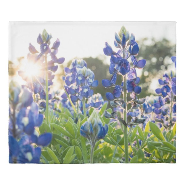 Bluebonnets Blue Floral Texas Texan Elegant Duvet Cover (Front)