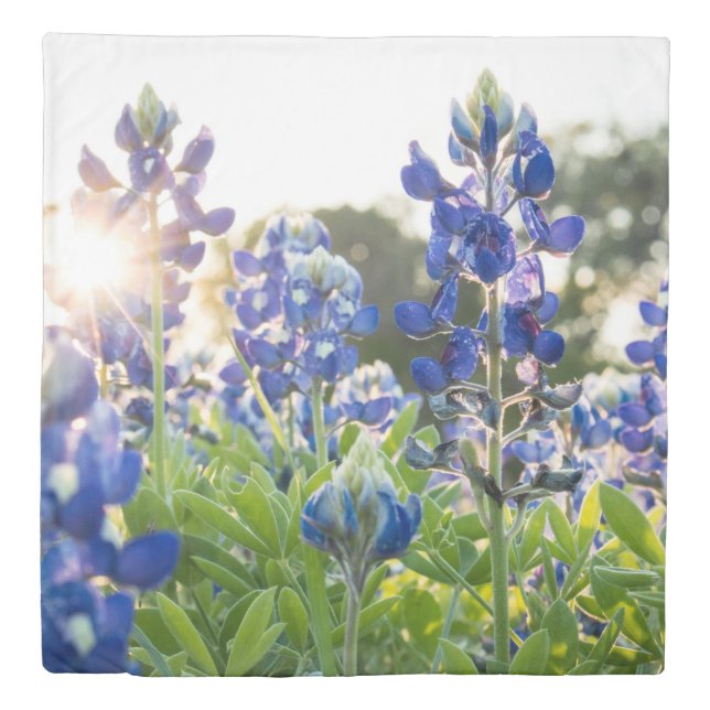Bluebonnets Blue Floral Texas Texan Elegant Duvet Cover (Front)